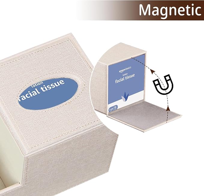 PU Leather Square Tissue Box Cover - Image 4