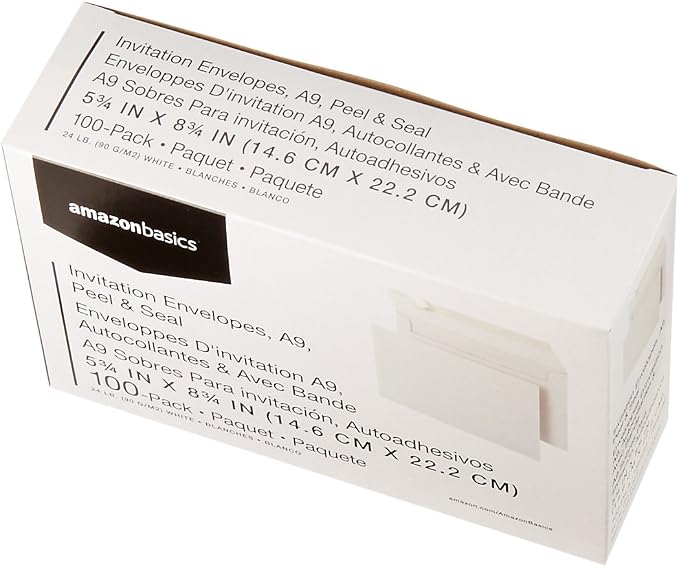 Amazon Basics A9 Blank Invitation Mailing Envelopes, Peel & Seal, No Licking - Image 7