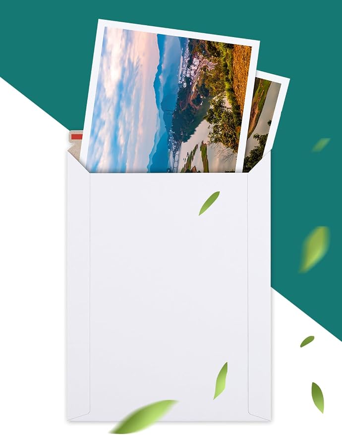 Eupako 100 Pack 6x8 Photo Document Mailer White Stay Flat Self-Seal Cardboard - Image 3