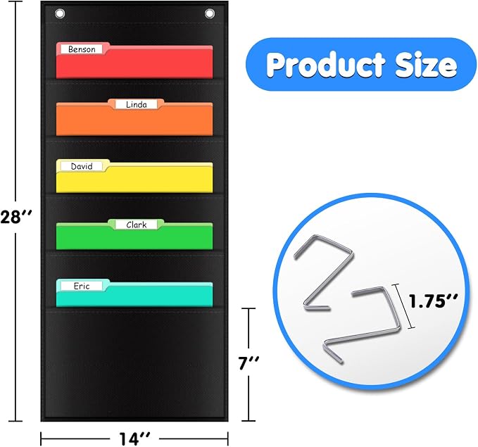 File Storage Pocket Chart with 5 Pockets - Image 5