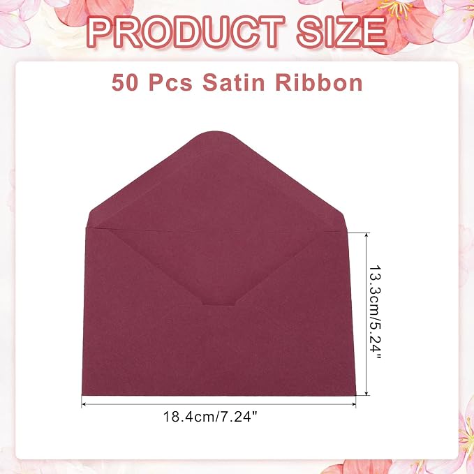PATIKIL 7x5 Inch Invitation Envelopes, Wine Red - Image 2