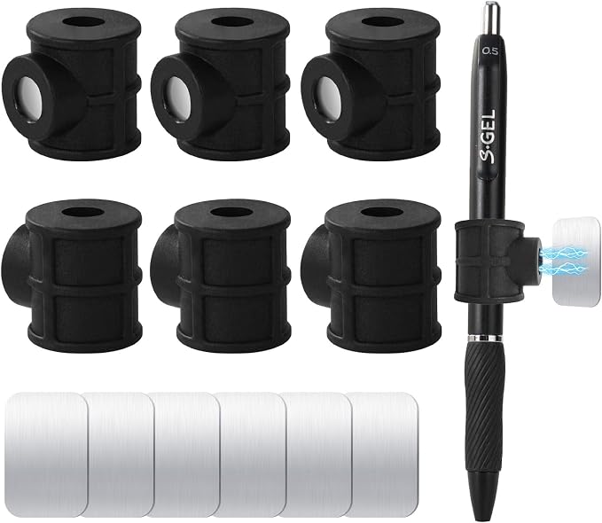 6 Pack Black Strong Magnetic Pen Pencil Holder - Image 3
