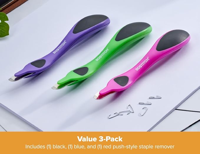 Bostitch Professional Magnetic Easy Staple Remover, Neon Colors, 3 Pack | - Image 7