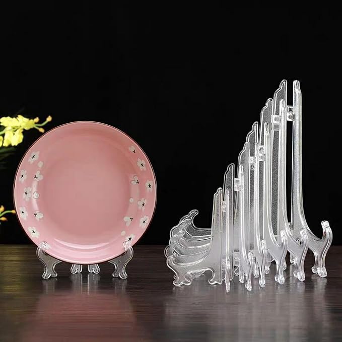 LonlyEagle 12 Pack 7 Inch Clear Plastic Easels or Stand/Plate Holders to - Image 4