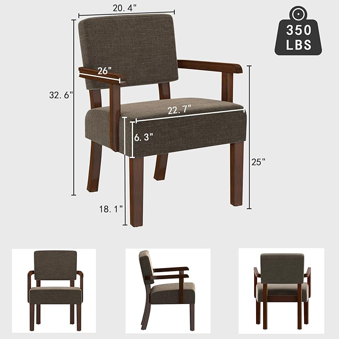 Accent Chair, Living Room Chairs Oversized with Soft Seat and Armrests for Dinning Bedroom Reading and Waiting Rooms-DeskLoop Office