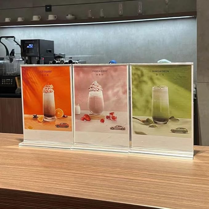 newnewshow 4x6 Inch Clear Acrylic Sign Holder, Display Stand, Plastic Card - Image 2