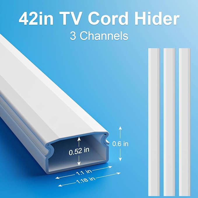 Yecaye TV Cord Hider, 42in Cord Cover, Large Cable Hider, Wire Covers - Image 3