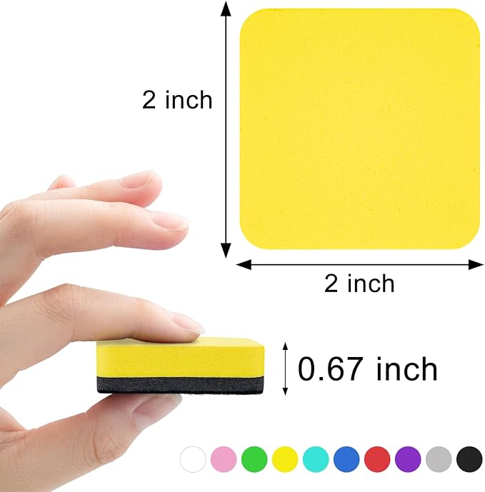 OWLKELA 120Pcs Dry Erase Erasers, Magnetic Whiteboard Eraser, Mini Whiteboard - Image 2