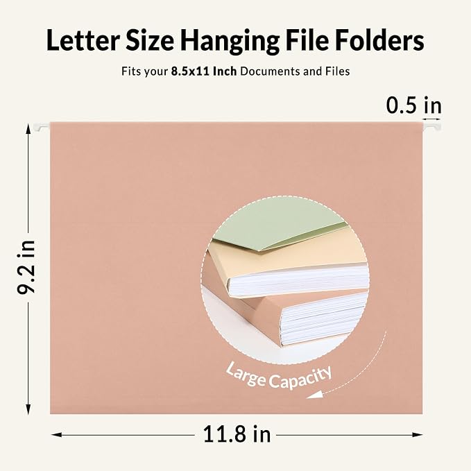 SUNEE Hanging File Folders, 6 Pack Letter Size Hanging File Folders - Image 5
