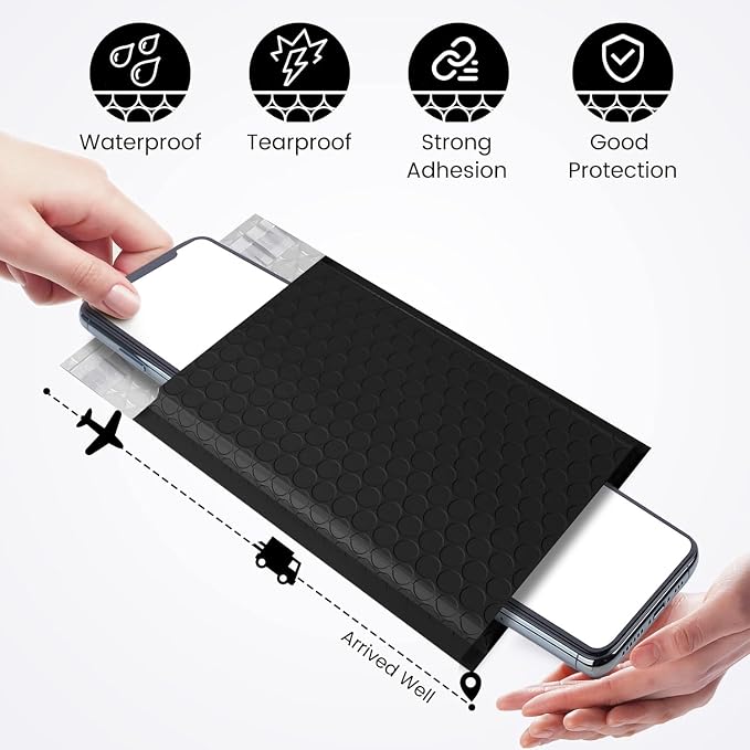 Fuxury Bubble Mailers 4x8" 800Pcs Bulk, Waterproof Padded Envelopes Usable Size - Image 7