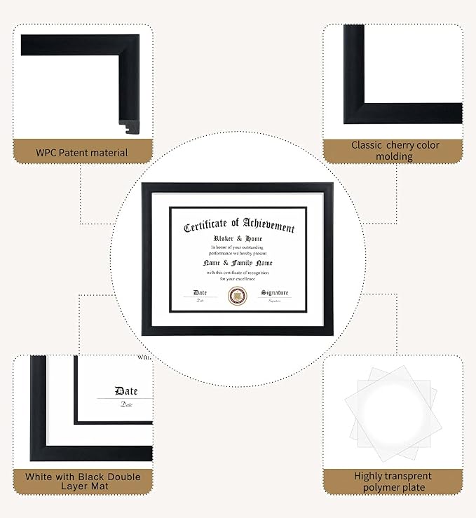 ELSKER&HOME 8.5x11 Diploma Frame, Display Degree or Award Frames - Image 5