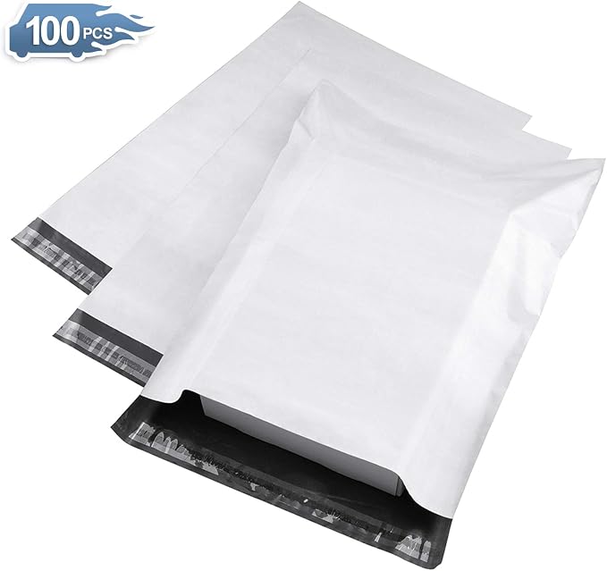 Metronic 100 Pcs 9x12" White Poly Mailer Envelopes Shipping Bags - Image 6