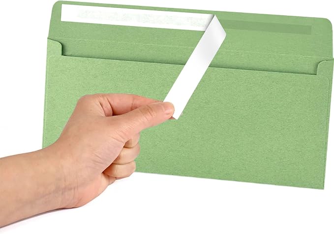 Green #10 Envelopes 100 Count Self Seal Envelopes Red - Image 2