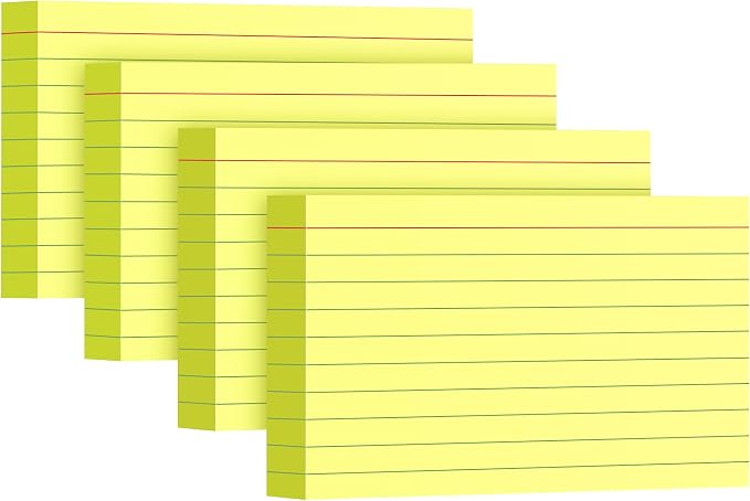 YIZUUN Yellow Index Cards 3x5, 200 Pack, Ruled Index Cards, Flash Cards by YIZUUN