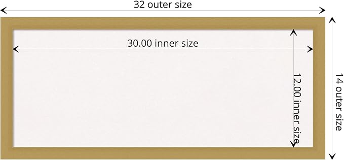 Amanti Art White Cork Board for Wall, 14x32 Vision Board with Gold Frame, Medium Corkboard Office Decor for Home Organization, Casual Corkboard Pinboard to display items for home organization-DeskLoop Office