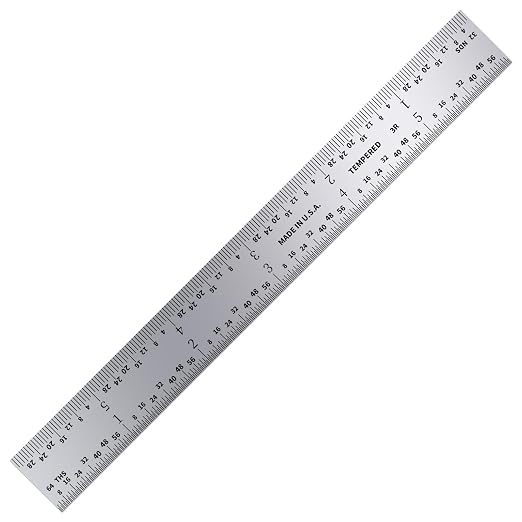PEC Tools Made in USA Machinist Rule, Satin Chrome Finish, Markings 1/32" - Image 2