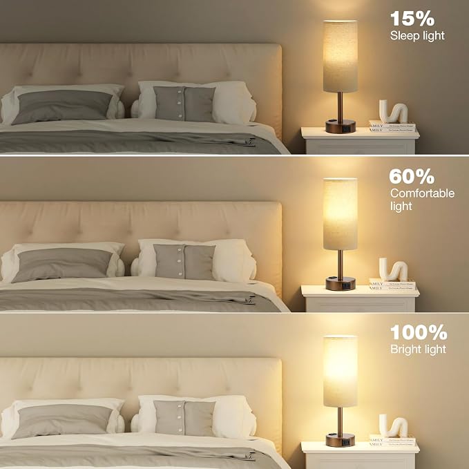 Fenmzee Brown Bedside Table Lamp - Image 4
