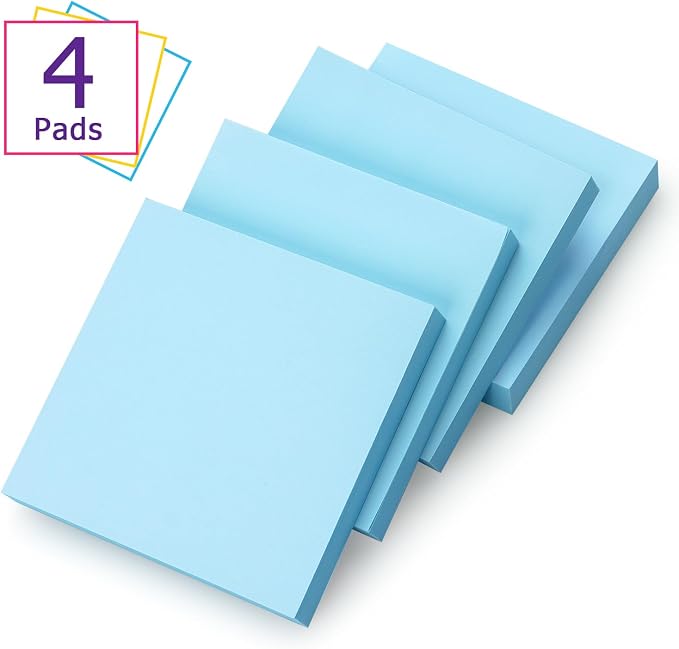Sticky Notes 3x3 Self-Stick Notes Bright Colors Sticky Notes 4 Pads 100 - Image 2