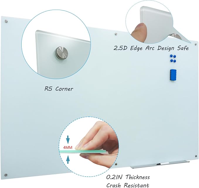 Magnetic Frosted Glass Whiteboard - Image 2