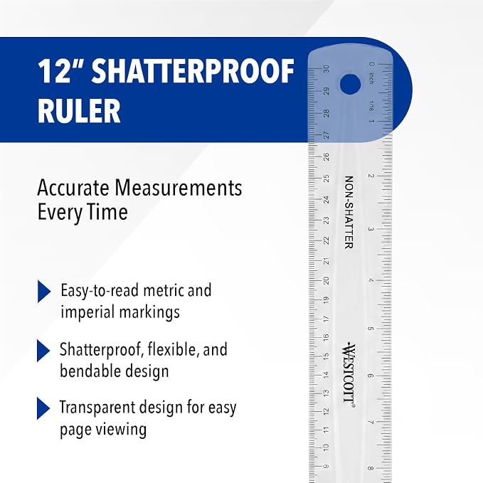 Westcott Shatterproof Ruler, Design - Image 2