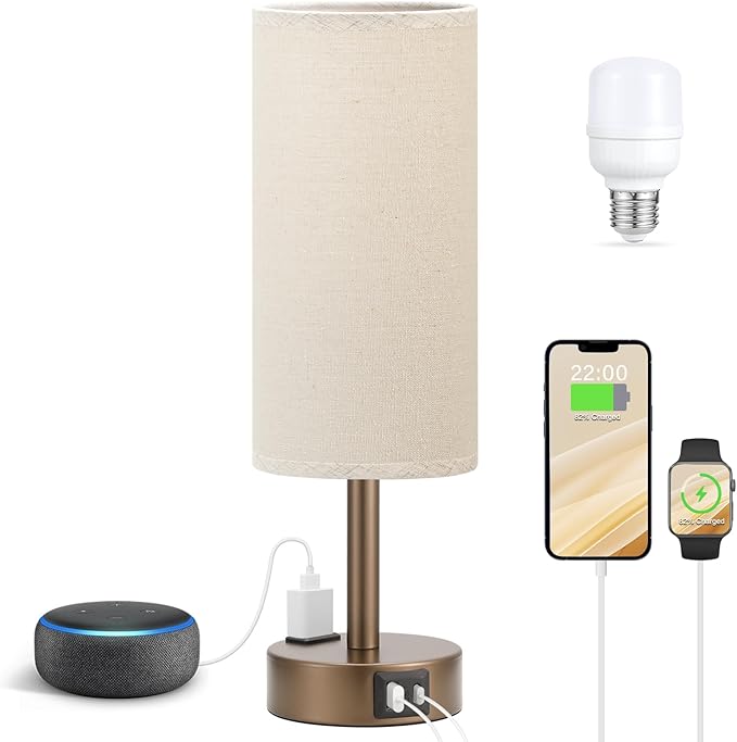 Fenmzee Brown Bedside Table Lamp by Fenmzeelighting