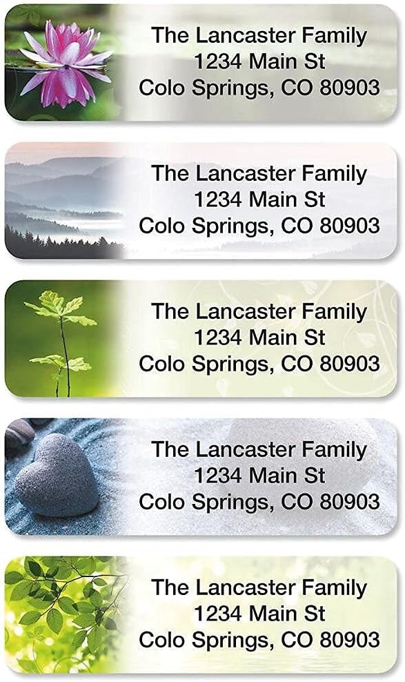 Zen-Themed Spiritual Rolled Personalized Return Address Mailing Labels - Image 2