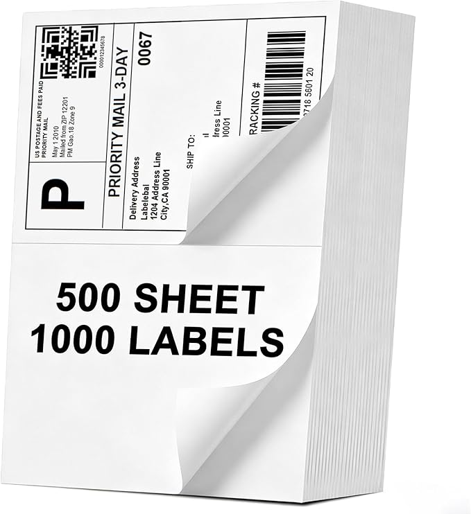 Labelebal Half Sheet Self Adhesive Shipping Labels by Labelebal
