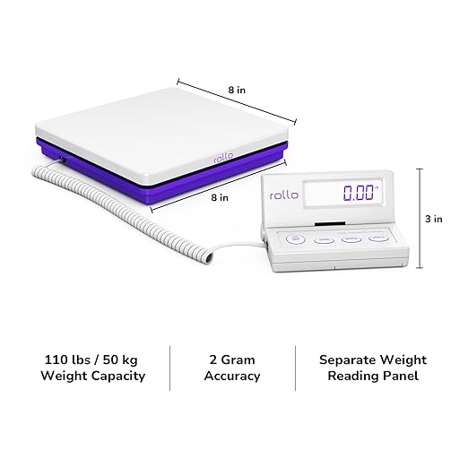 Rollo Shipping Scale For Packages - Digital Shipping Postal Scale (110 Lb Max) - Hold and Tare Functions - Includes AC Adapter and 2x AAA Batteries-DeskLoop Office