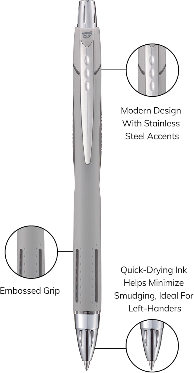 Uni-Ball Jetstream RT Ballpoint Pen, Fine Point, Cloud Barrel, 6 Pens - Image 3