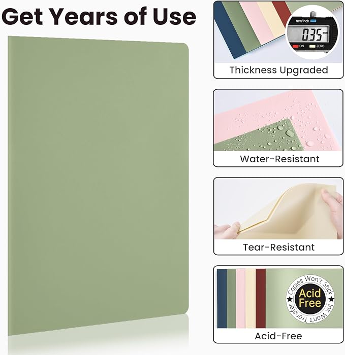 Sooez 6Pack Folders with Pockets, Pocket Folders with Extra Labels, Plastic - Image 3