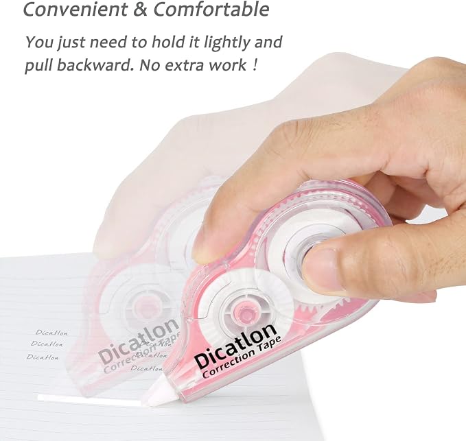 Dicatlon White Correction Tape 12 Pack, Easy Use Roller Applicator, Instant Dry - Image 8