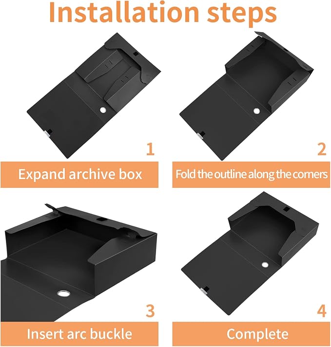 HUA JIE A4 Storage File Boxes Plastic Archives Cases - Image 6