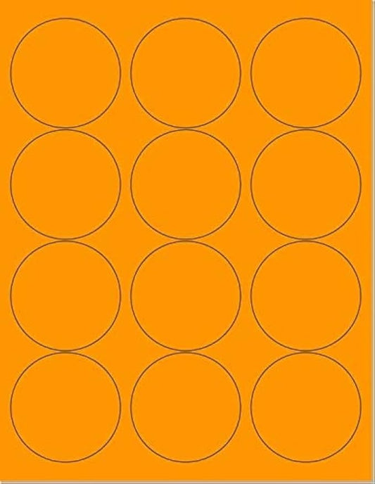 Pack of 100 Sheets, 8-1/2 x 11" Fluorescent Labels by NextDayLabels