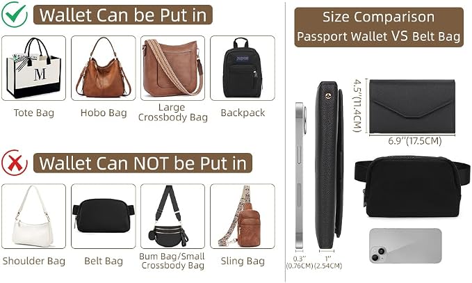 ZOPPEN Mulit-purpose Rfid Blocking Passport Holder Travel Wallet Passport and - Image 2