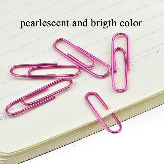 HAHIYO Paper Clips 1.3" Length Pink Paperclips Vinyl Coated Prevent Scratching - Image 4