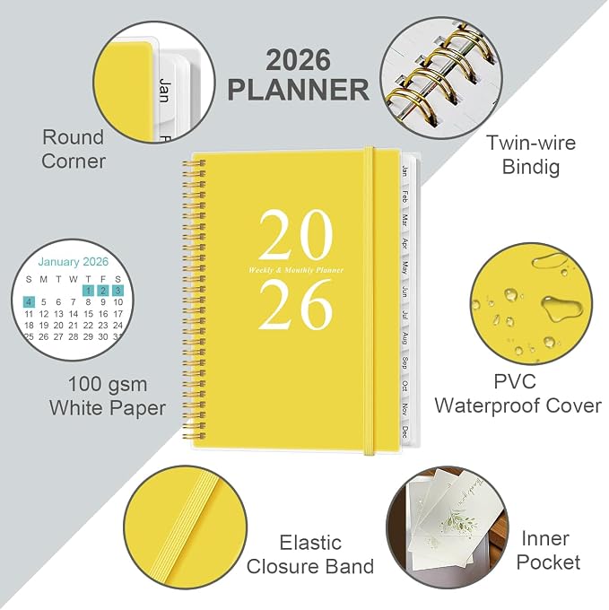 2026 Planner - Weekly & Monthly Planner Spiral Bound, Planner 2026 from January - Image 2