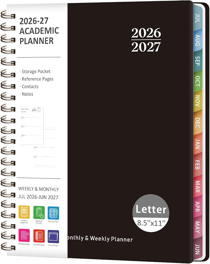 Planner 2026-2027, Weekly and Monthly Academic Planner, July 2026 by VALOME
