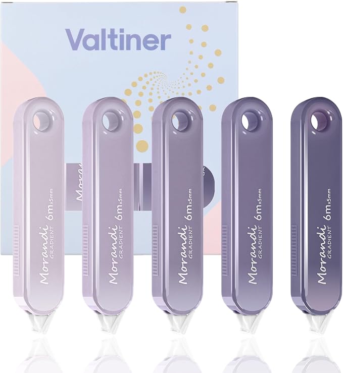 5-Piece Correction Tapes, Aesthetic Cute White Pull Out Tape, Quick Dry by Valtiner