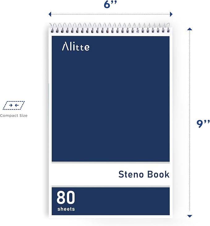 Alitte Steno Pads Spiral 6x9-24 Pack Regular Colors - Image 2