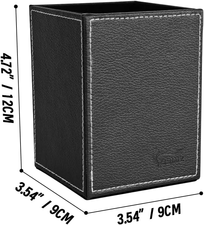 Pen Pencil Holder Cup Container PU Leather Desk Organizer Stand Decor Brush - Image 5