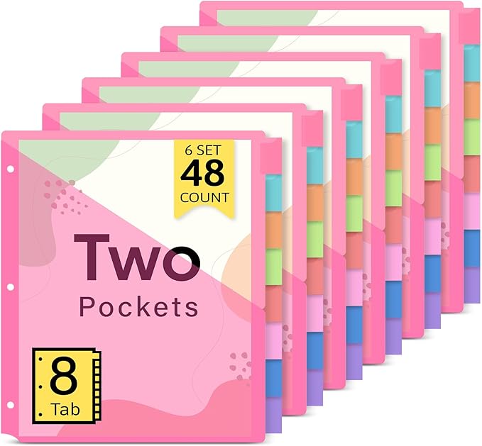 Taja 48 Count Dividers for 3 Ring Binder by Taja