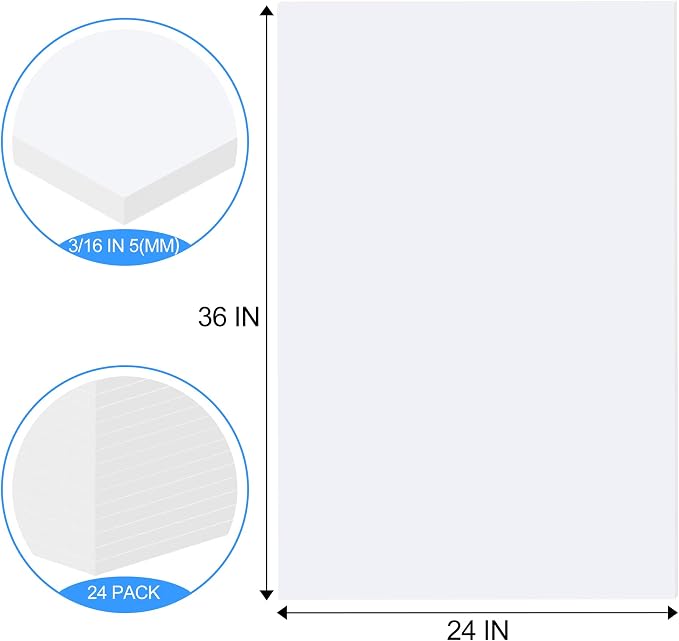 ToLanbbt 24 Pack White Foam Board, Displaying - Image 2