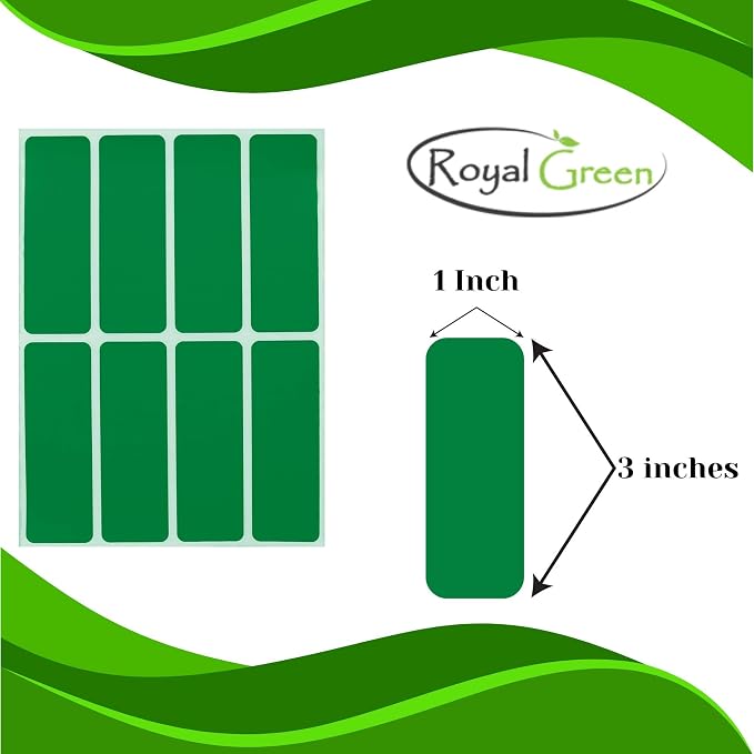 Royal Green Write-On Color Coding Labels 3x1 Inch – 80 Pack Rectangular - Image 2