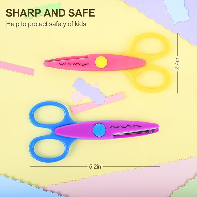 UCEC Craft Scissors Decorative Edge, Zig Zag, Kids Safety Design Pattern - Image 6