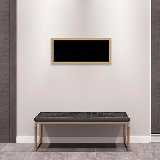 Amanti Art Black Cork Board for Wall, 14x32 Vision Board with Champagne Frame, Medium Corkboard Office Decor for Home Organization, Traditional Corkboard Pinboard to display items for home-DeskLoop Office