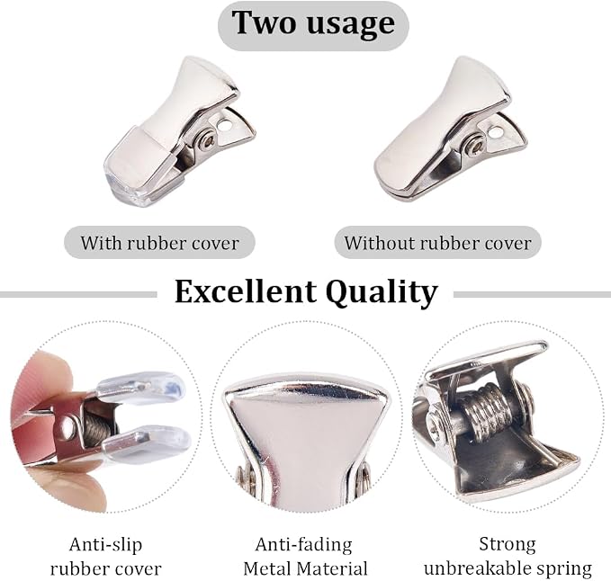 CRASPIRE 35Pcs Platinum Mini Metal Alligator Clips Small Sweater Clamps Spring - Image 5