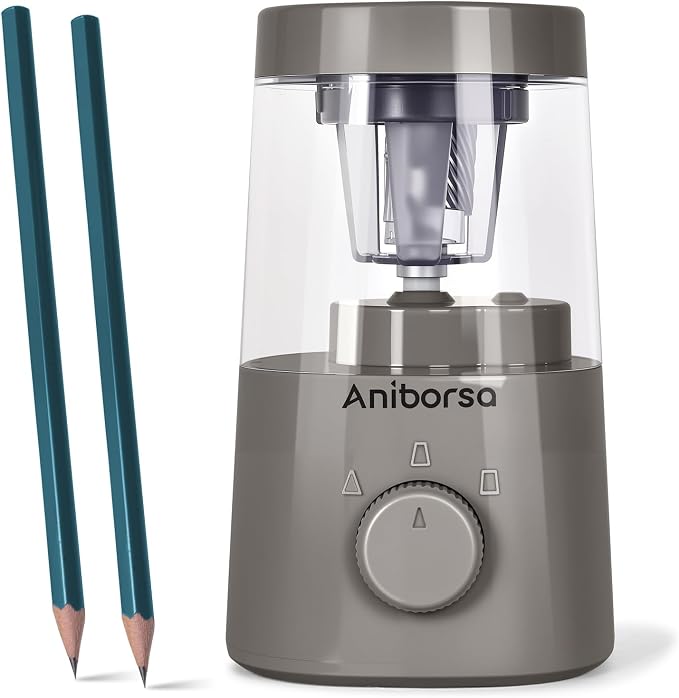 Electric Pencil Sharpener, Helical Blade Automatic Pencil Sharpener, by Aniborsa