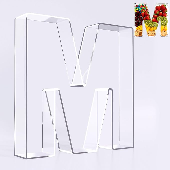 Ledido 10’’ Acrylic Letter Charcuterie Board Box, Reusable Fillable Serving Tray by Ledido