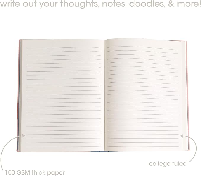 Pearhead Blue Matchbook Hardcover Journal, 6x8 College-Ruled Lined Notebook - Image 4