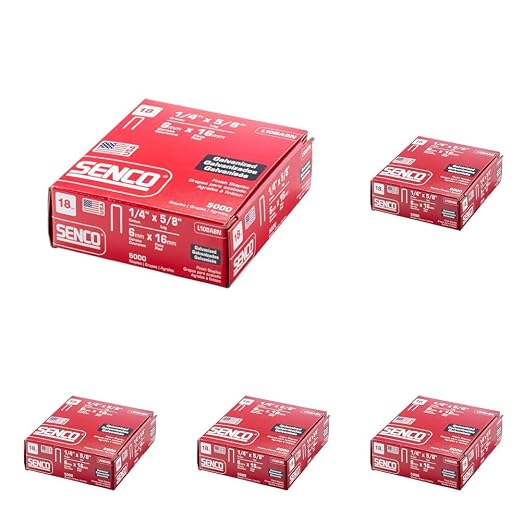 Senco L10BABN 18 Gauge by 1/4" Crown by 5/8" Electro Galvanized Staples by SENCO